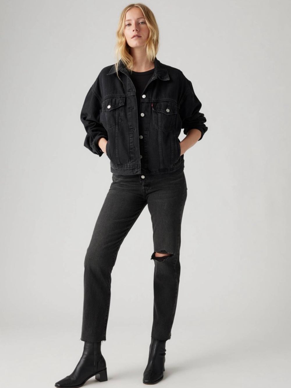Levi’s Wedgie Straight Jeans Size 29 Black‎ Wash New